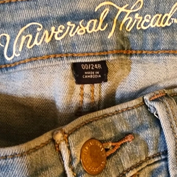 🔖Final Sale | Universal Thread Distressed Ripped Light Blue Jeans size 00 - Picture 10 of 11